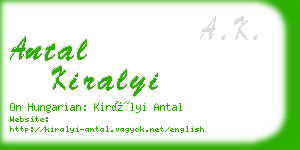 antal kiralyi business card